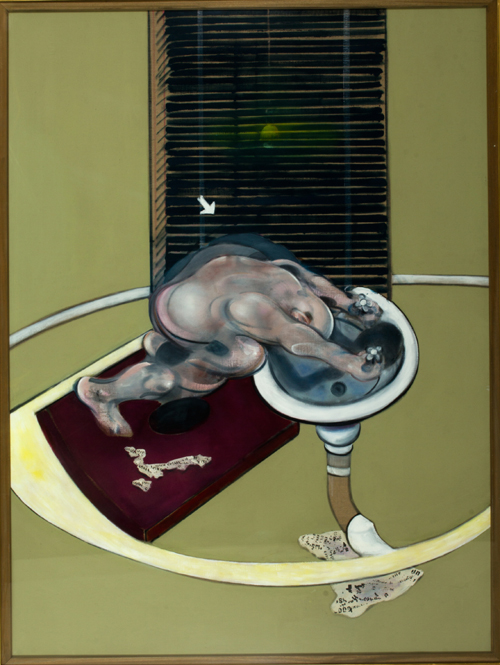 프란시스 베이컨의 대표작 중 하나로 꼽히는 1976년 유화작품 ‘세면대를 붙잡고 있는 인물’