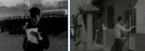 좌) 1972년, 위문 차 전방 부대를 방문한 한 고등학생의 모습; (우) 한국의 젊은이들이 농촌지역에서 봉사활동을 하고 있다. (사진: 국가기록원)