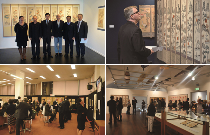 어번시(Auburn) 피콕 갤러리(Peacock Gallery)에서 '행복을 전하는 한국 민화(Best Wishes: Korean Folk Paintings)’ 개막식 전경
