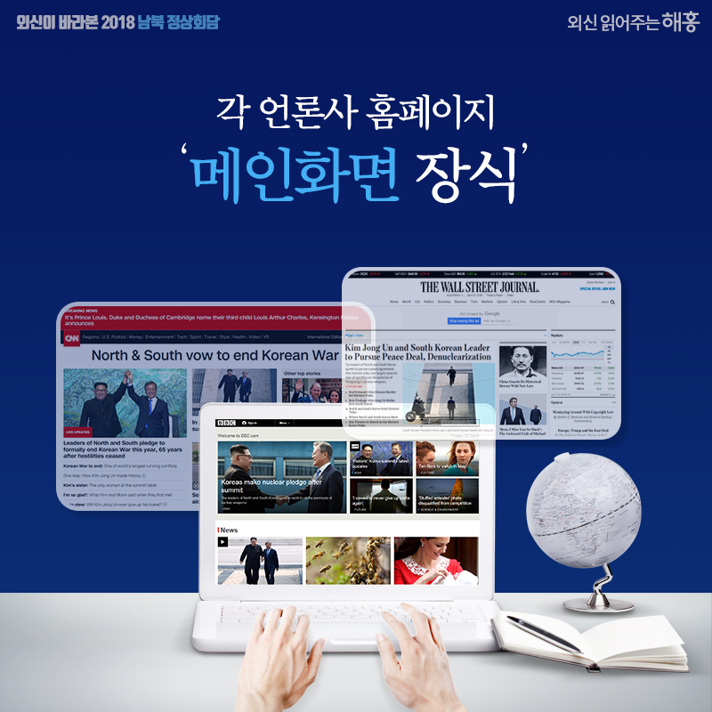 각 언론사 홈페이지 메인화면 장식 메인화면들
