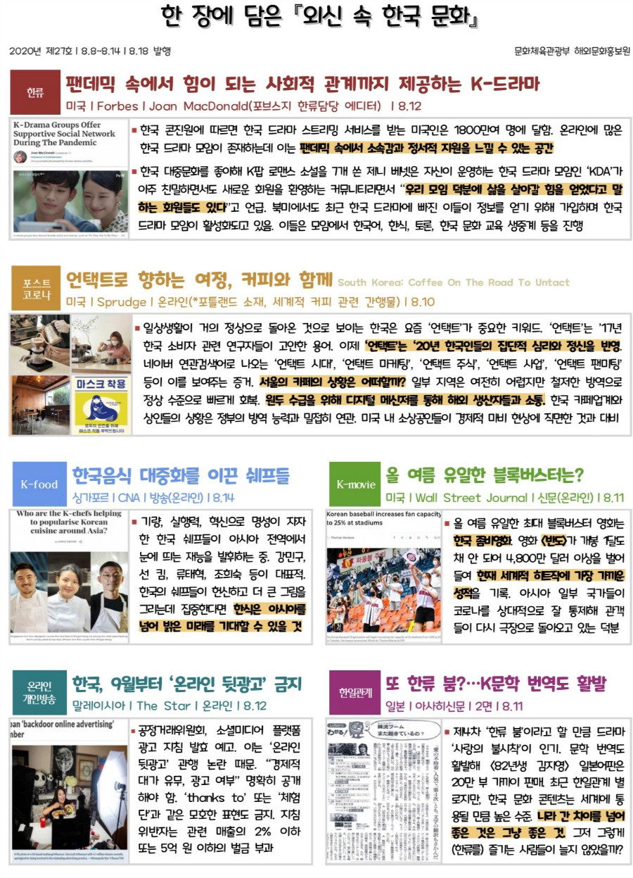 27호 한 장에 담은 외신 속 한국문화
